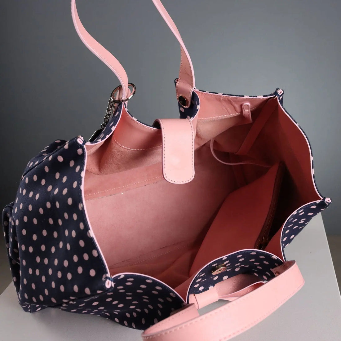 Red Valentino Polka Dot Bag Leather Canvas Second Hand Italy