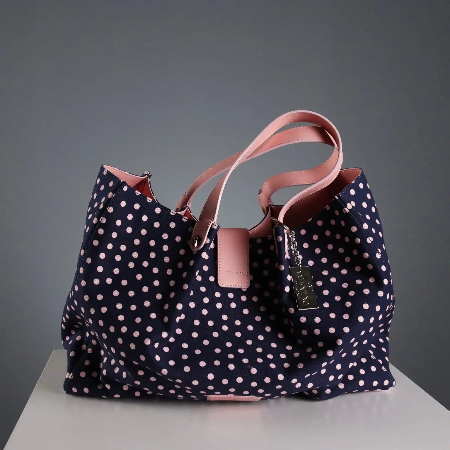 Red Valentino Polka Dot Bag Leather Canvas Second Hand Italy