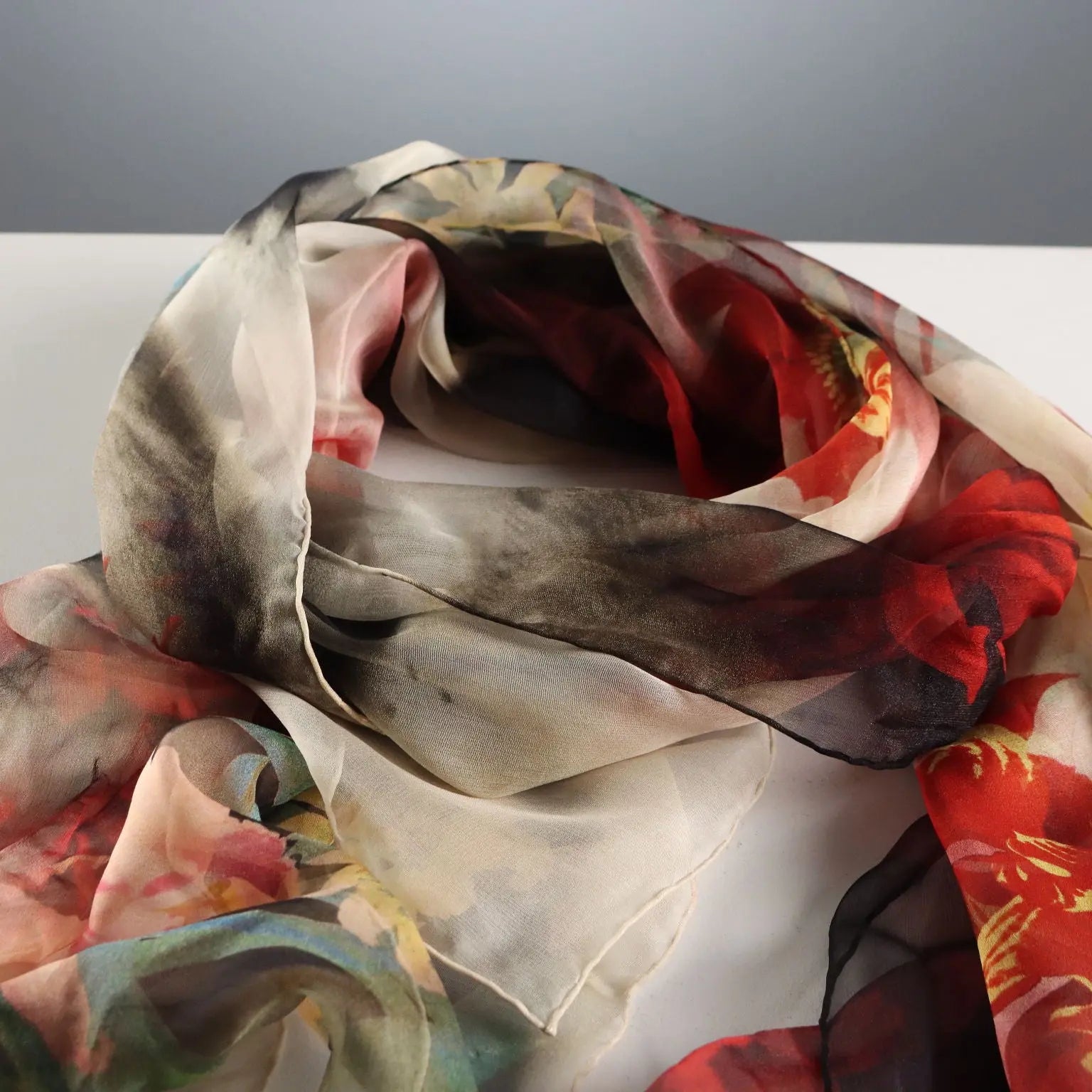 Kenzo Floral Scarf Pure Silk Second Hand France