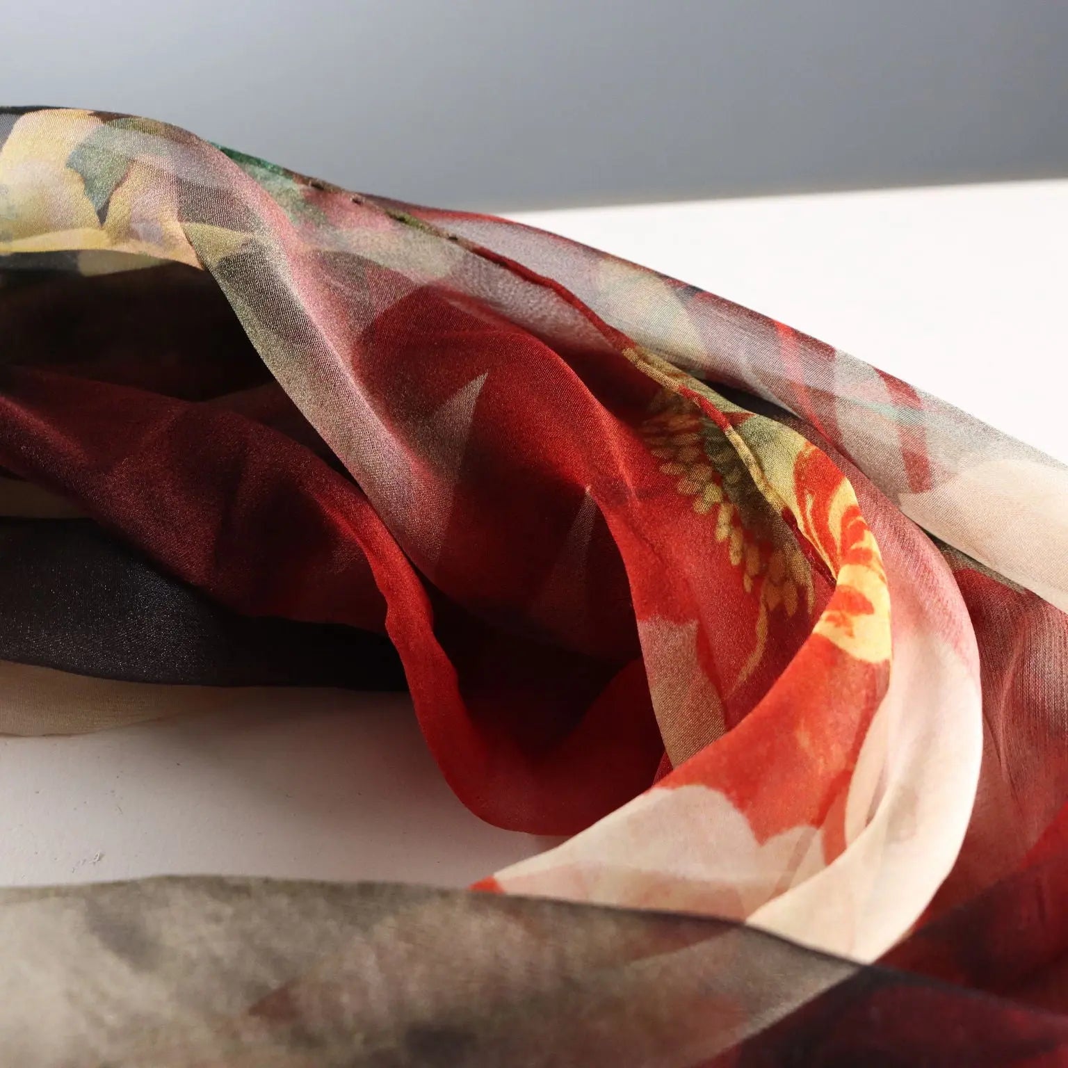 Kenzo Floral Scarf Pure Silk Second Hand France
