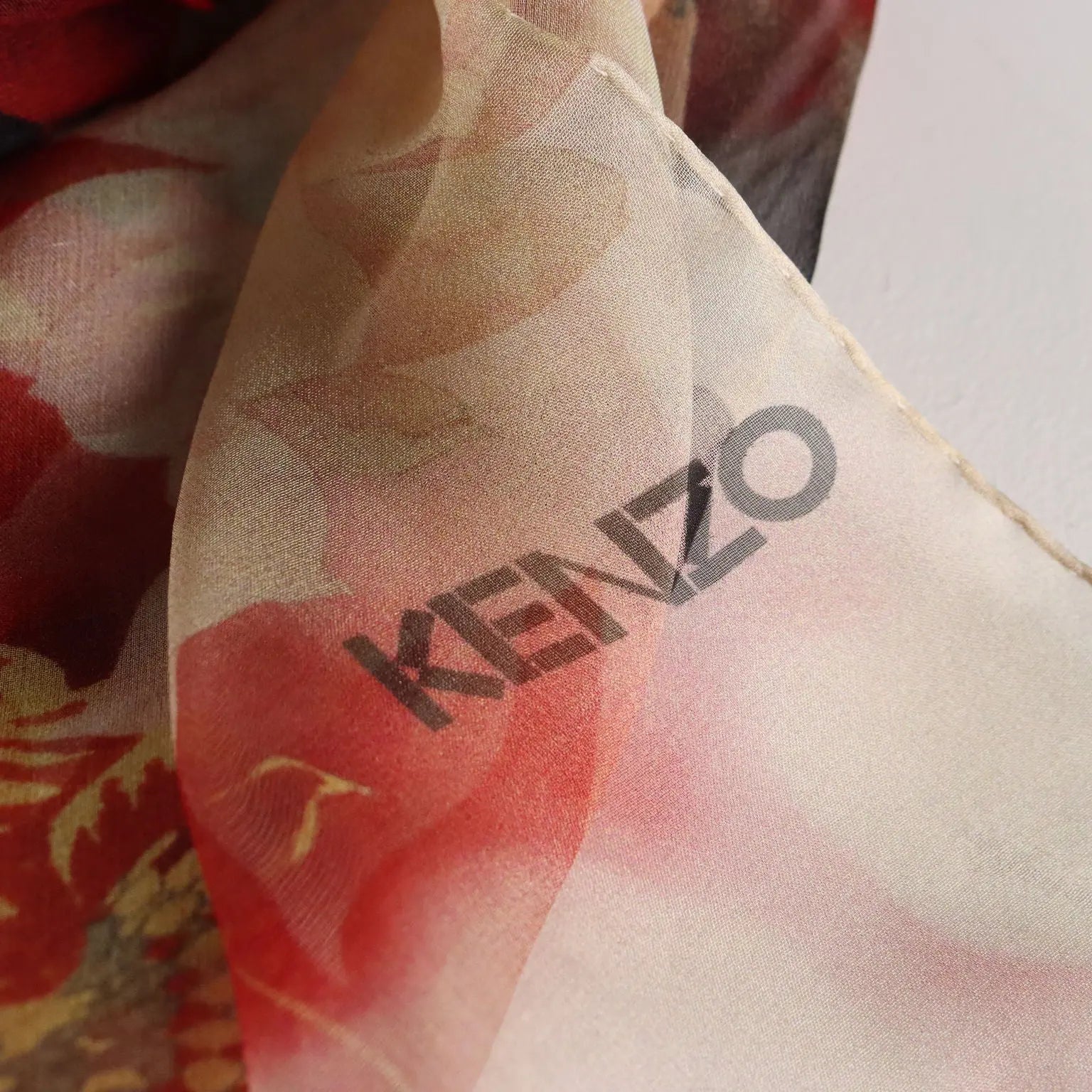 Kenzo Floral Scarf Pure Silk Second Hand France