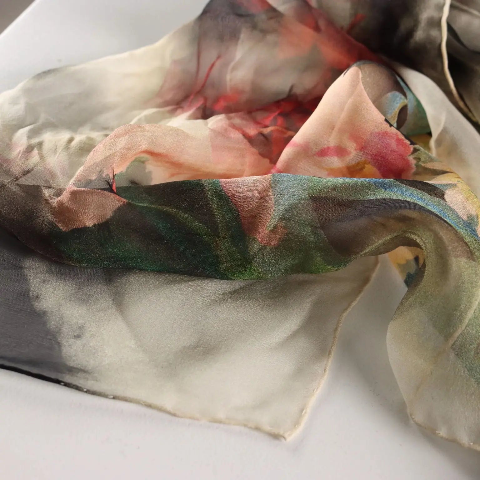 Kenzo Floral Scarf Pure Silk Second Hand France