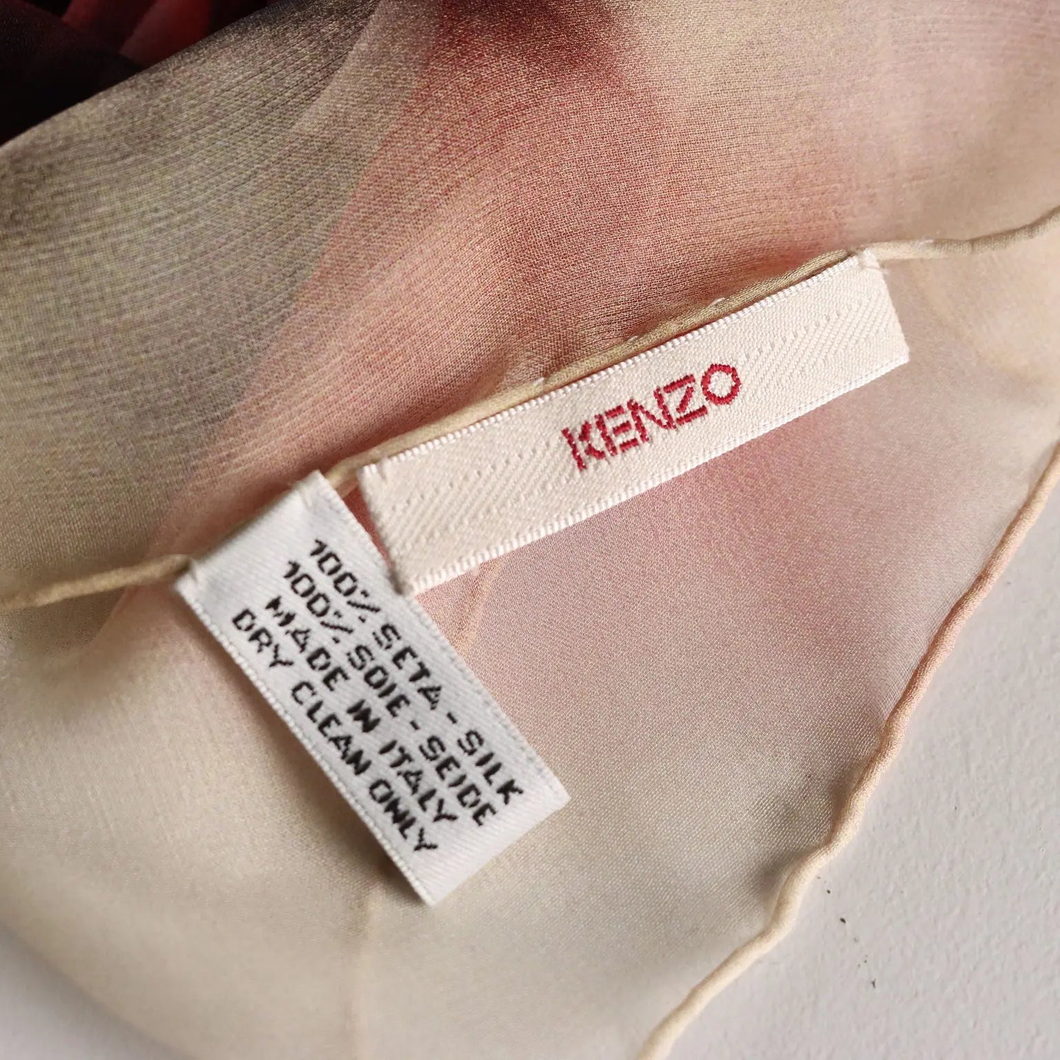 Kenzo Floral Scarf Pure Silk Second Hand France