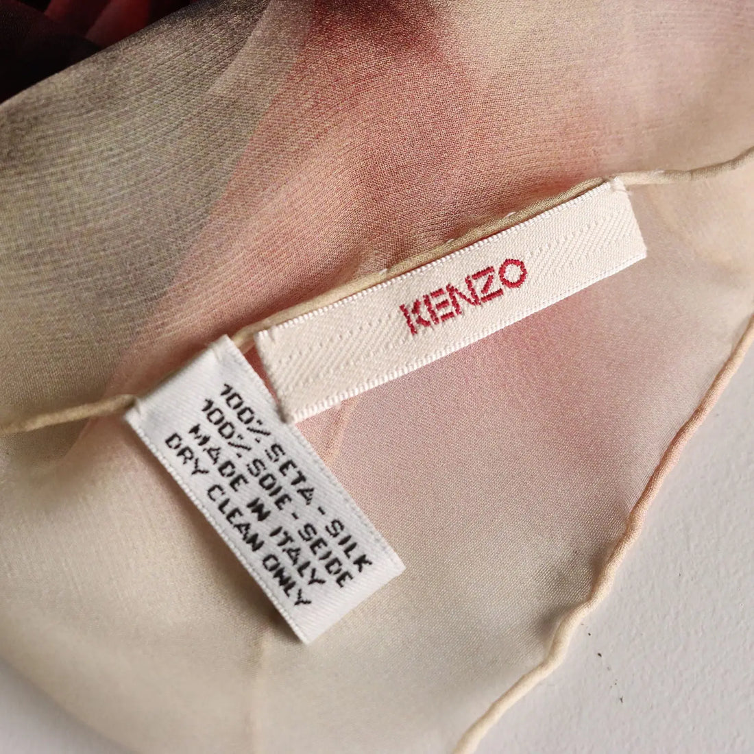 Kenzo Floral Scarf Pure Silk Second Hand France
