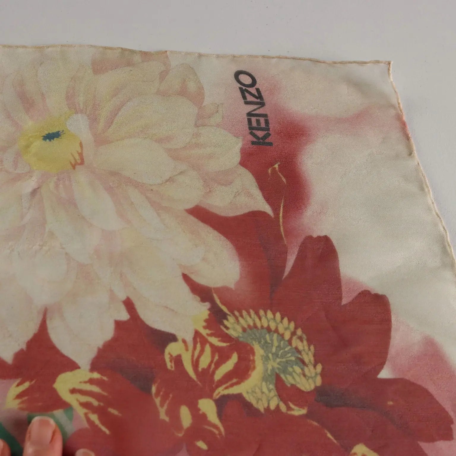 Kenzo Floral Scarf Pure Silk Second Hand France