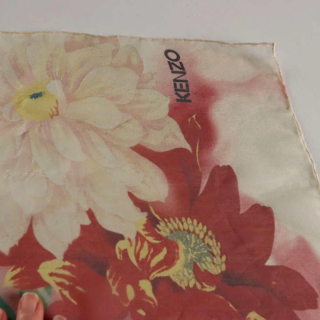 Kenzo Floral Scarf Pure Silk Second Hand France