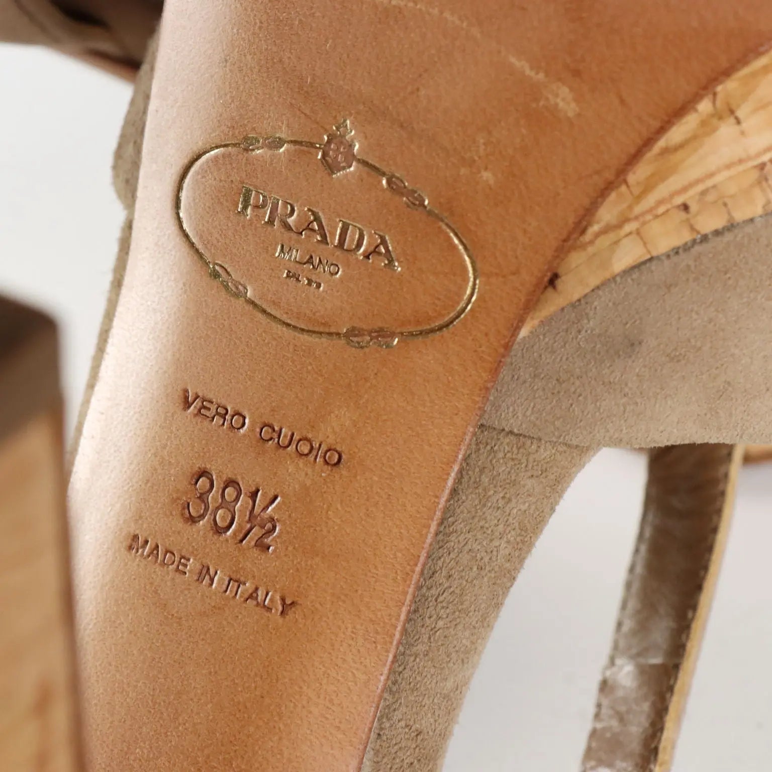 Prada Suede Sandals UK Size 5,5 Second Hand Italy