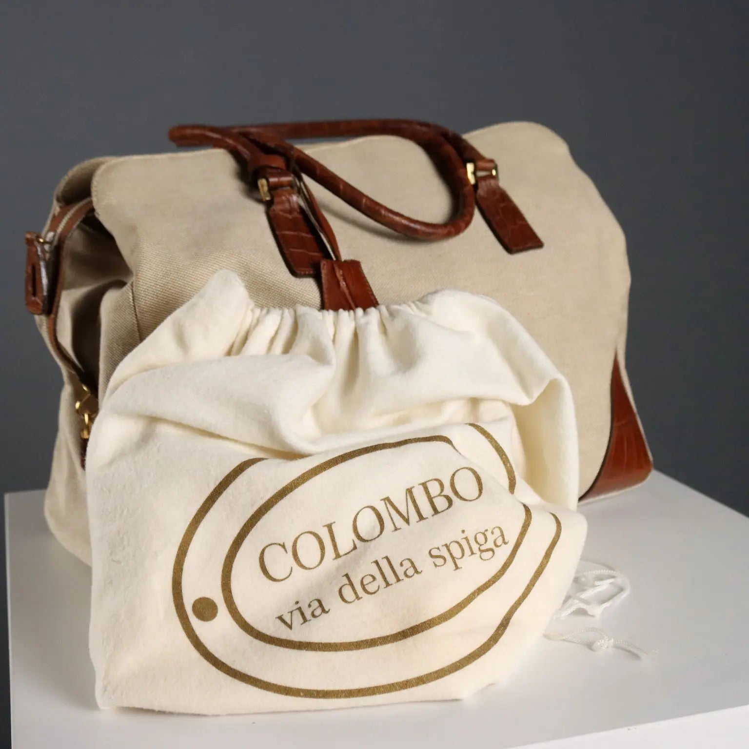 Colombo Via della Spiga Bag Canvas Second Hand Italy
