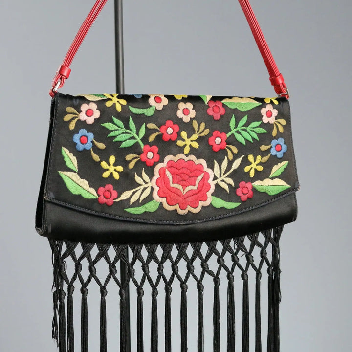 Moschino Shoulder Bag PE 2001 Black Satin Italy 2001