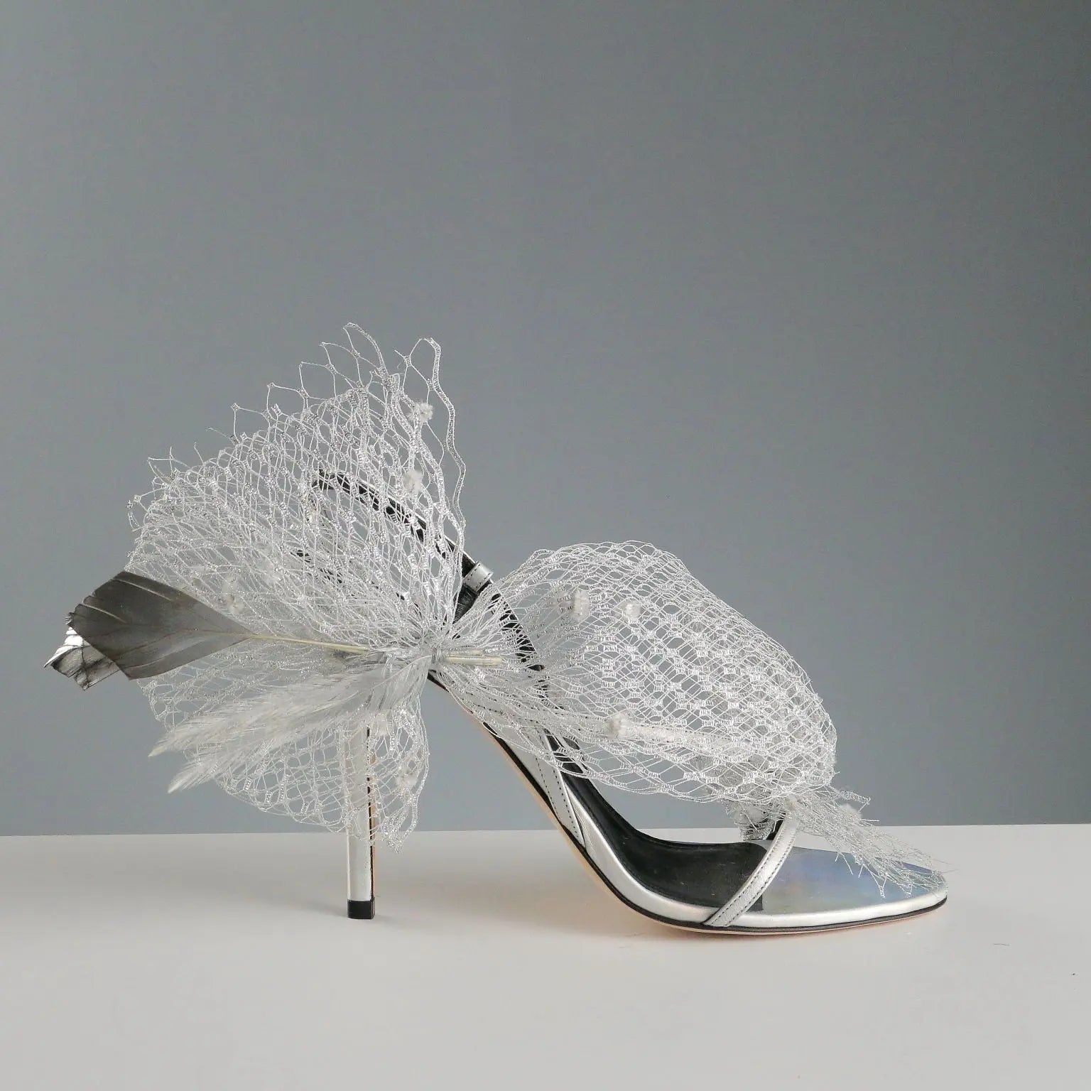 Andrea Mondin Sandals Tulle Feathers UK Size 7 Second Hand