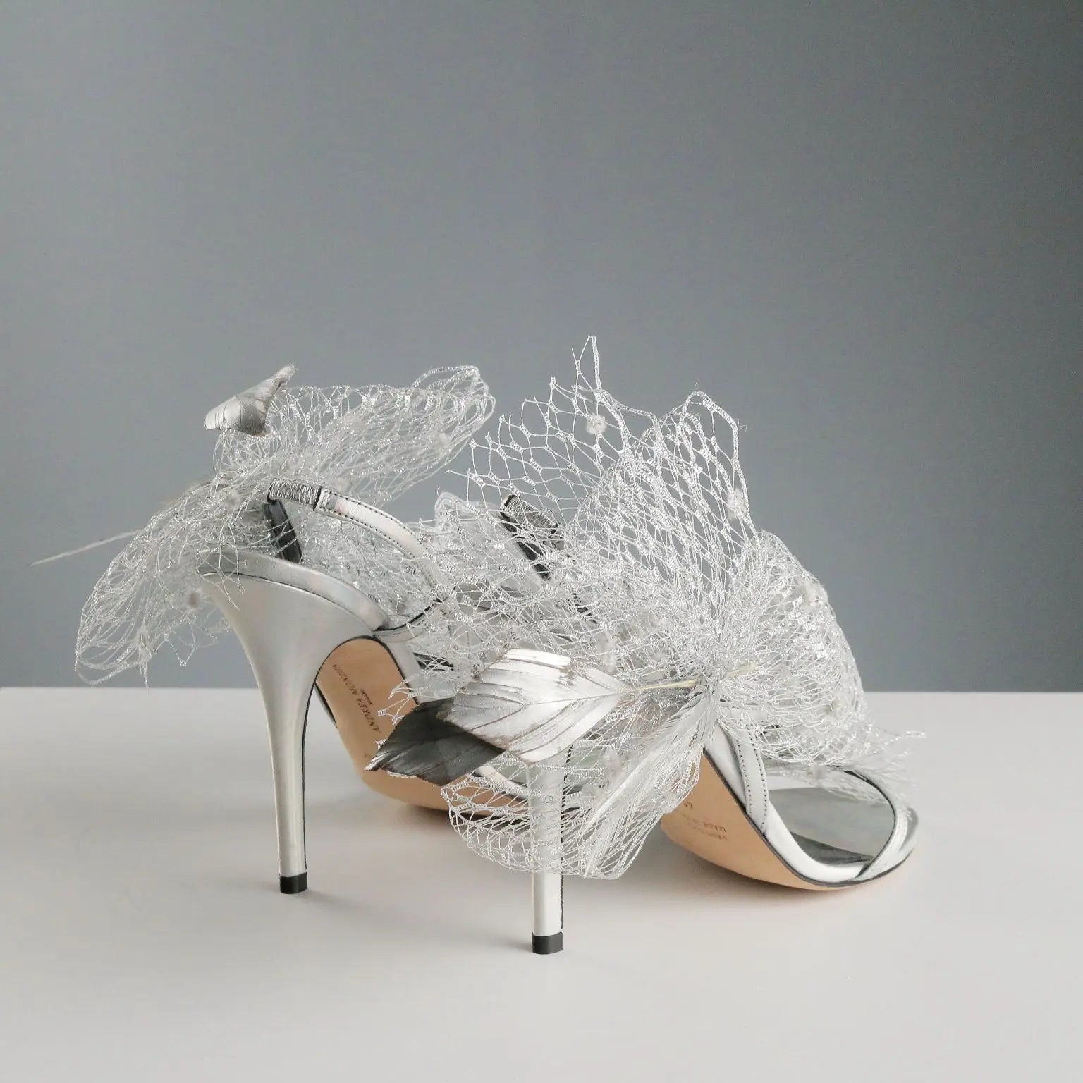 Andrea Mondin Sandals Tulle Feathers UK Size 7 Second Hand