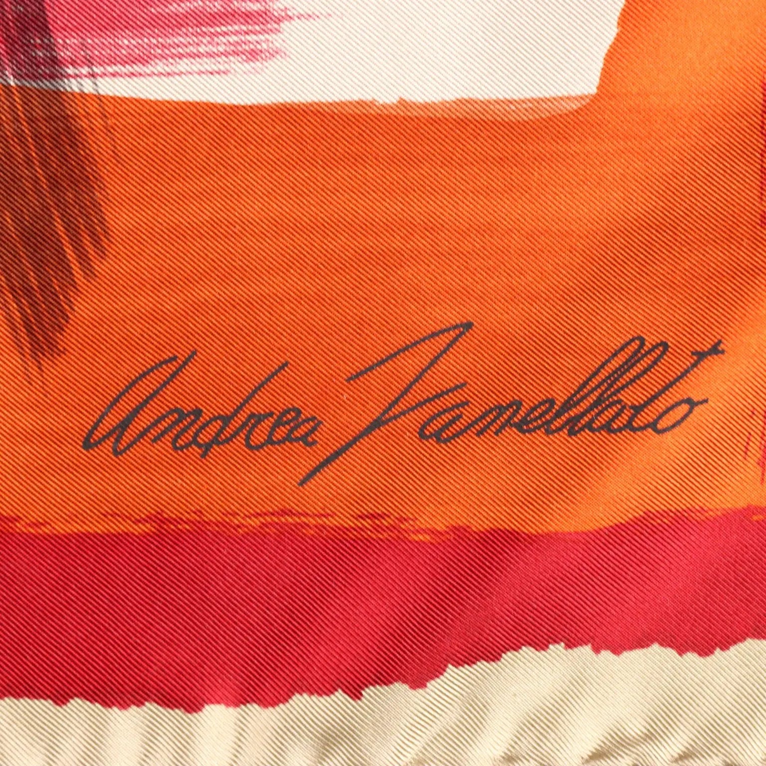Andrea Zanellato Scarf Silk Flower Pattern Second Hand Italy