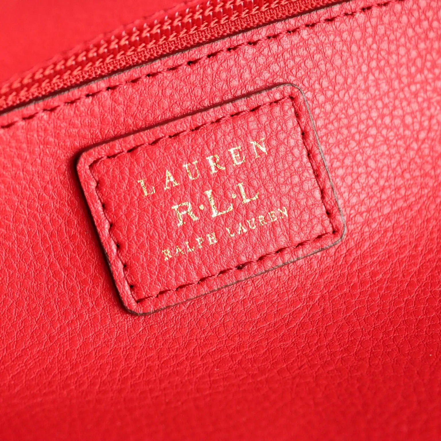 Ralph Lauren Bucket Bag Red Leather Gilded Details Second Hand
