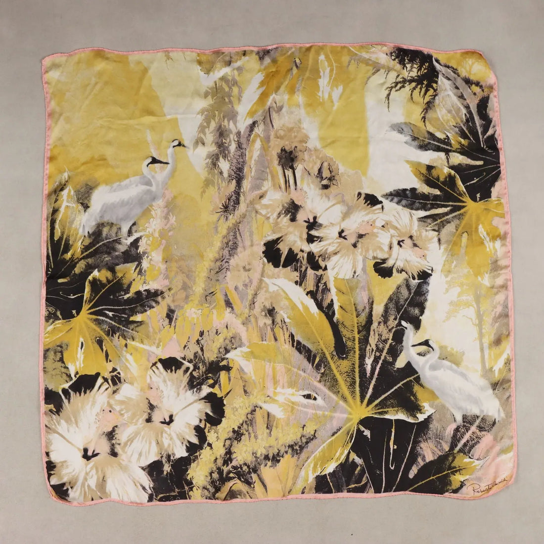 Roberto Cavalli Exotic Print Silk Scarf Coloured Pre-Loved