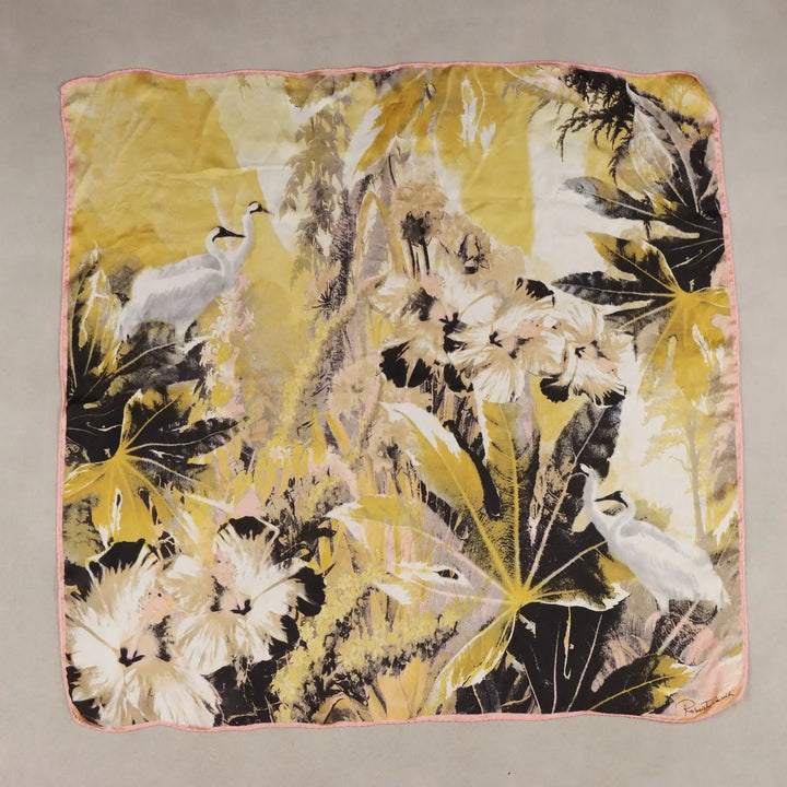 Roberto Cavalli Exotic Print Silk Scarf Coloured Pre-Loved