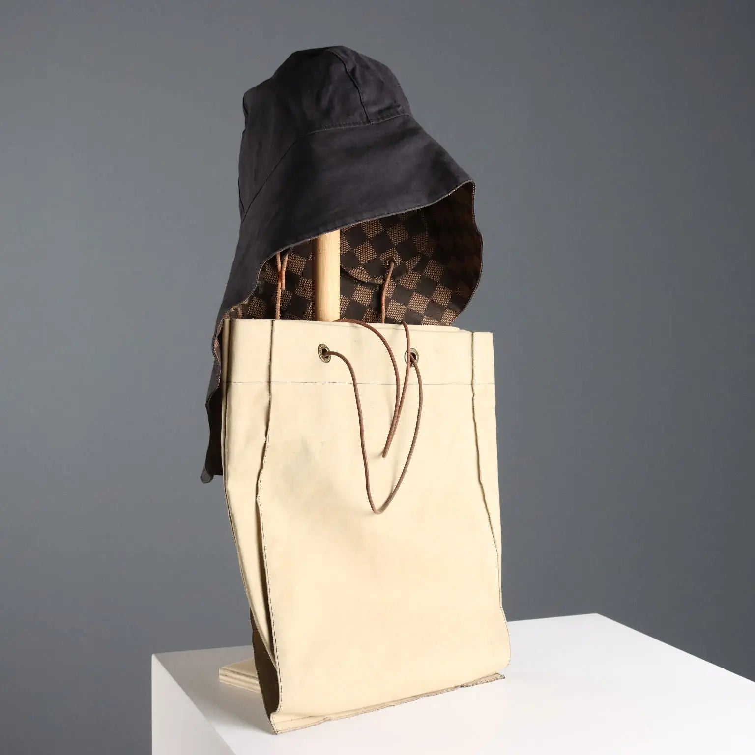 Louis Vuitton Vintage Hat Damier Canvas with Dust Bag