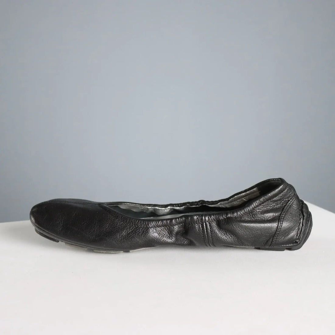 Prada Black Leather Elastic Ballerinas UK Size 5 Second Hand Italy