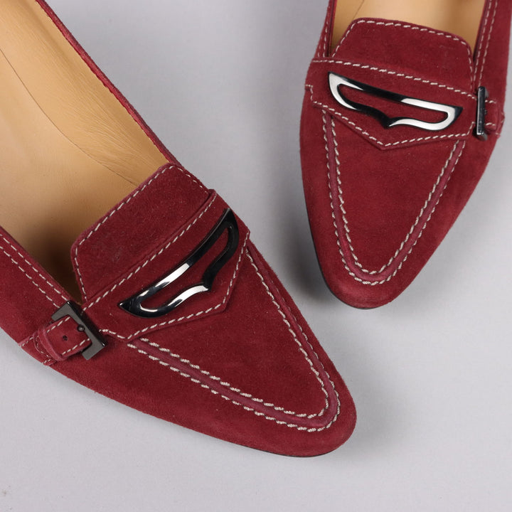 Tod's Mocassino Shoes Second Hand Suède Bordeaux Heel N. 4 - N. 4 | Clothing & House Linens  Second hand