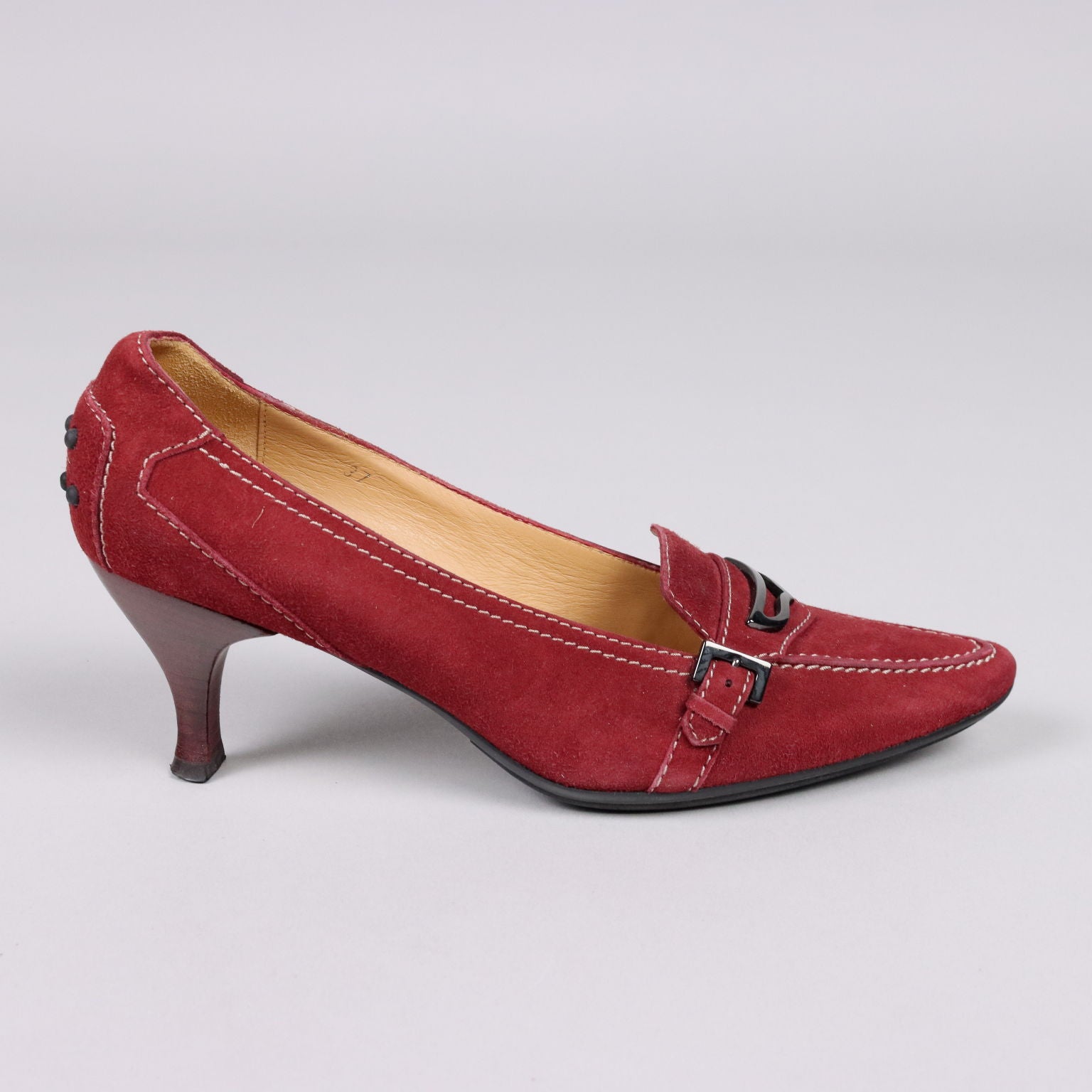 Tod's Mocassino Shoes Second Hand Suède Bordeaux Heel N. 4 - N. 4 | Clothing & House Linens  Second hand
