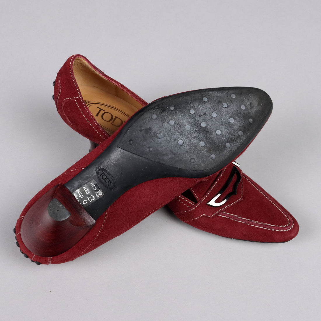 Tod's Mocassino Shoes Second Hand Suède Bordeaux Heel N. 4 - N. 4 | Clothing & House Linens  Second hand