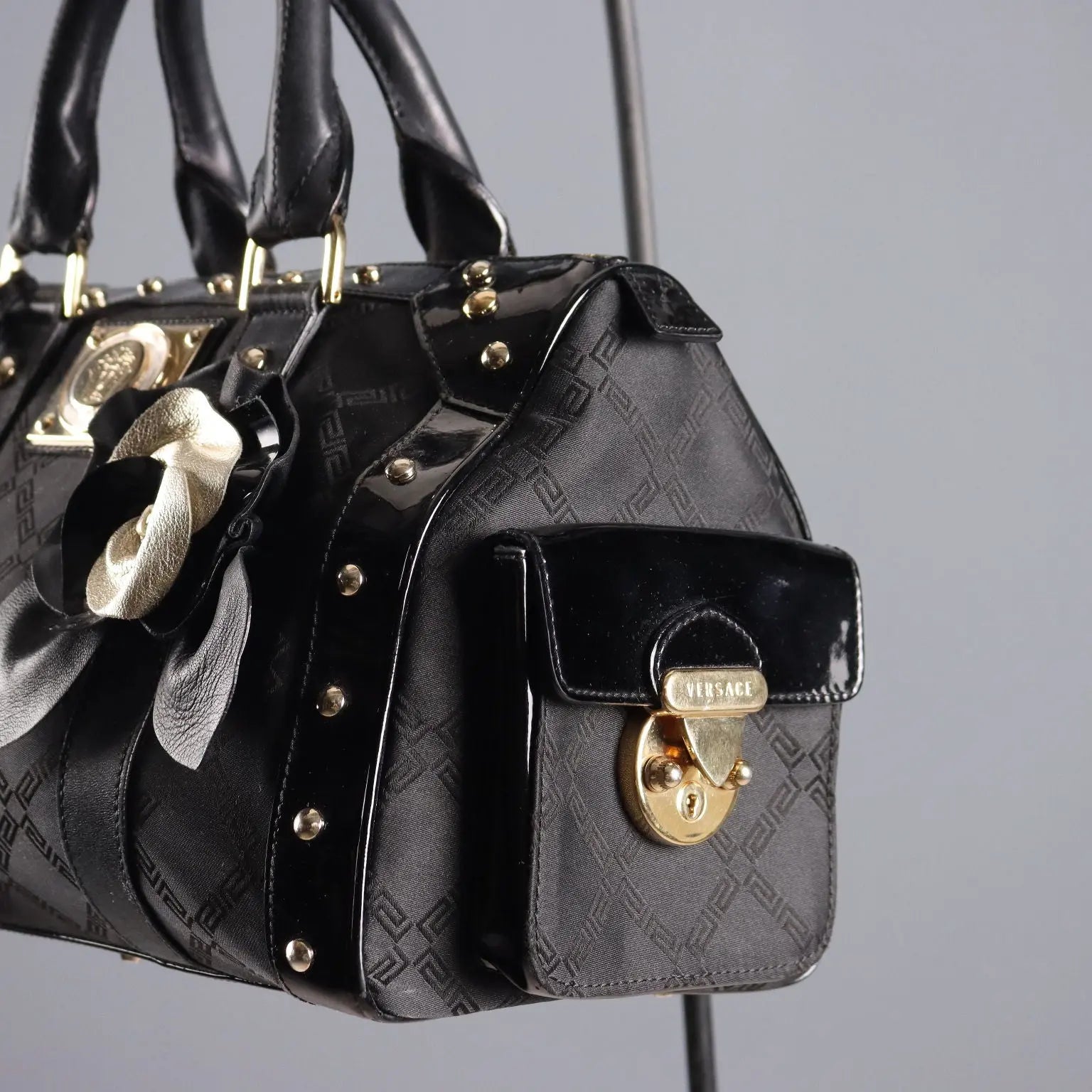 Versace Bag Leather Canvas Decorations Italy Second Hand | Clothing & House Linens | Second hand
