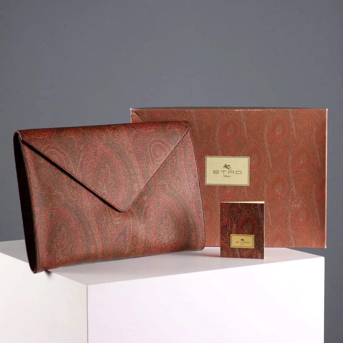 Etro Paisley Cluth Fabric Leather with Box Italy Second Hand - Made In Italy | Clothing | Winter Accessories