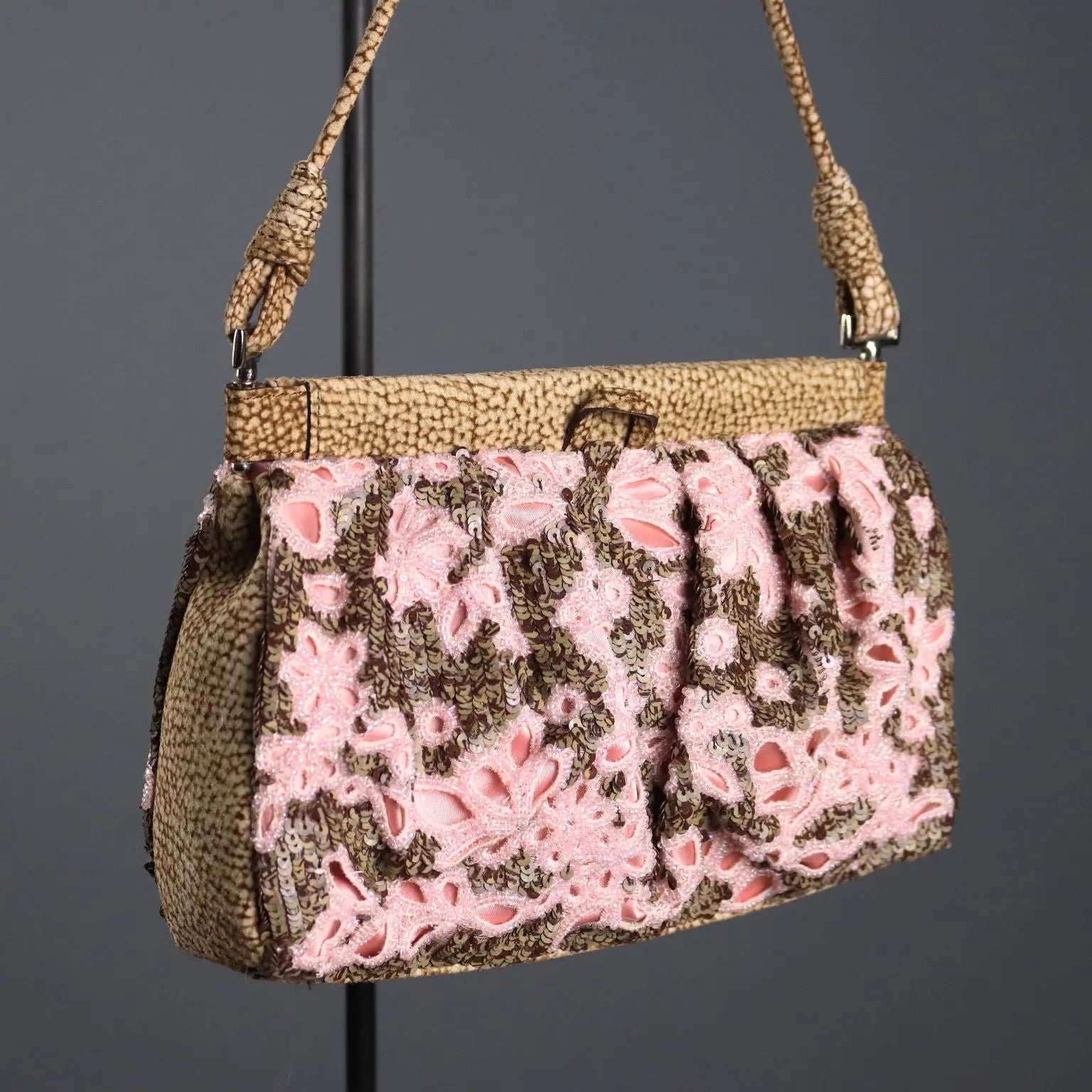 Borbonese Mini Bag Leather Paillettes with Dust Bag Pre-Loved | Clothing & House Linens | Second hand
