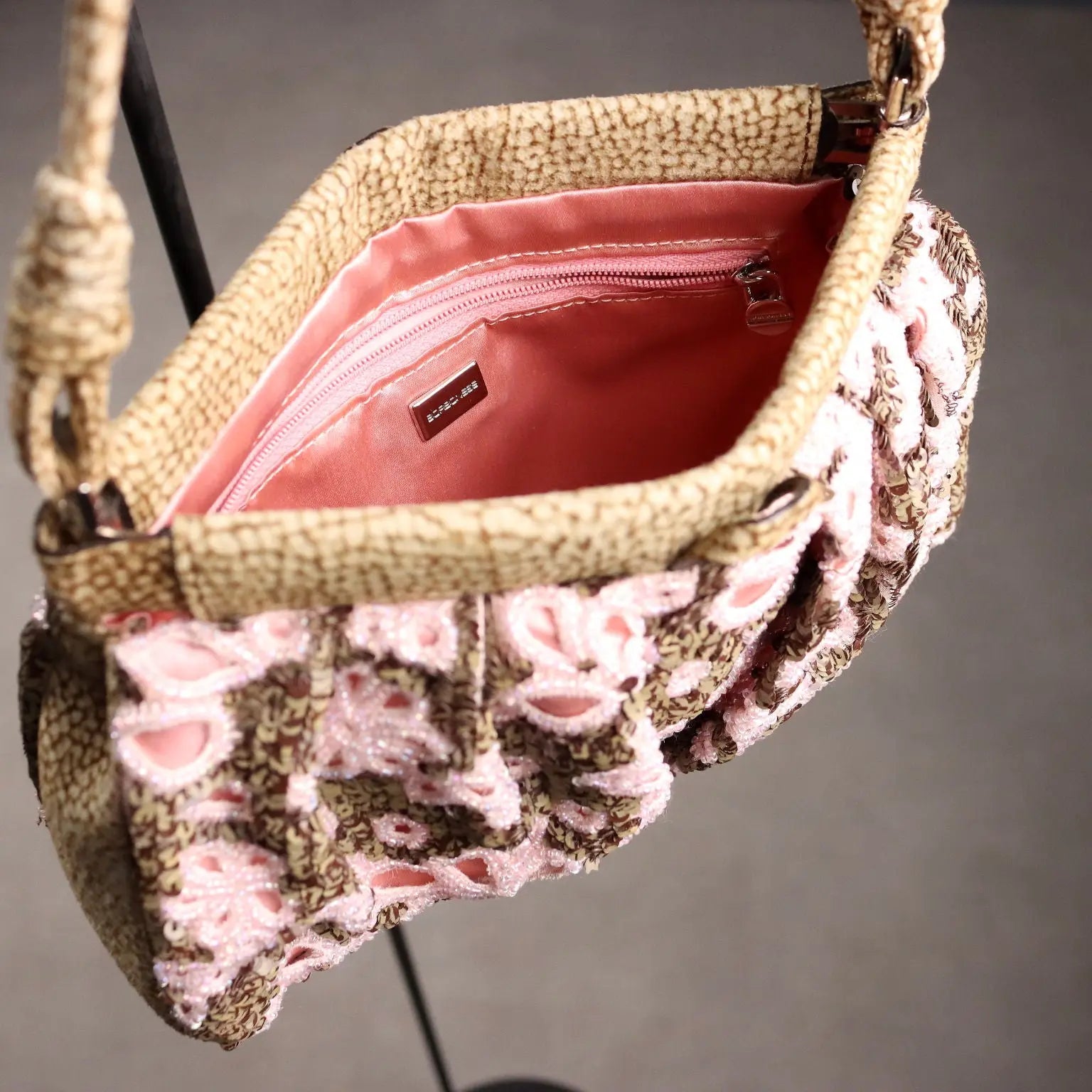 Borbonese Mini Bag Leather Paillettes with Dust Bag Pre-Loved | Clothing & House Linens | Second hand