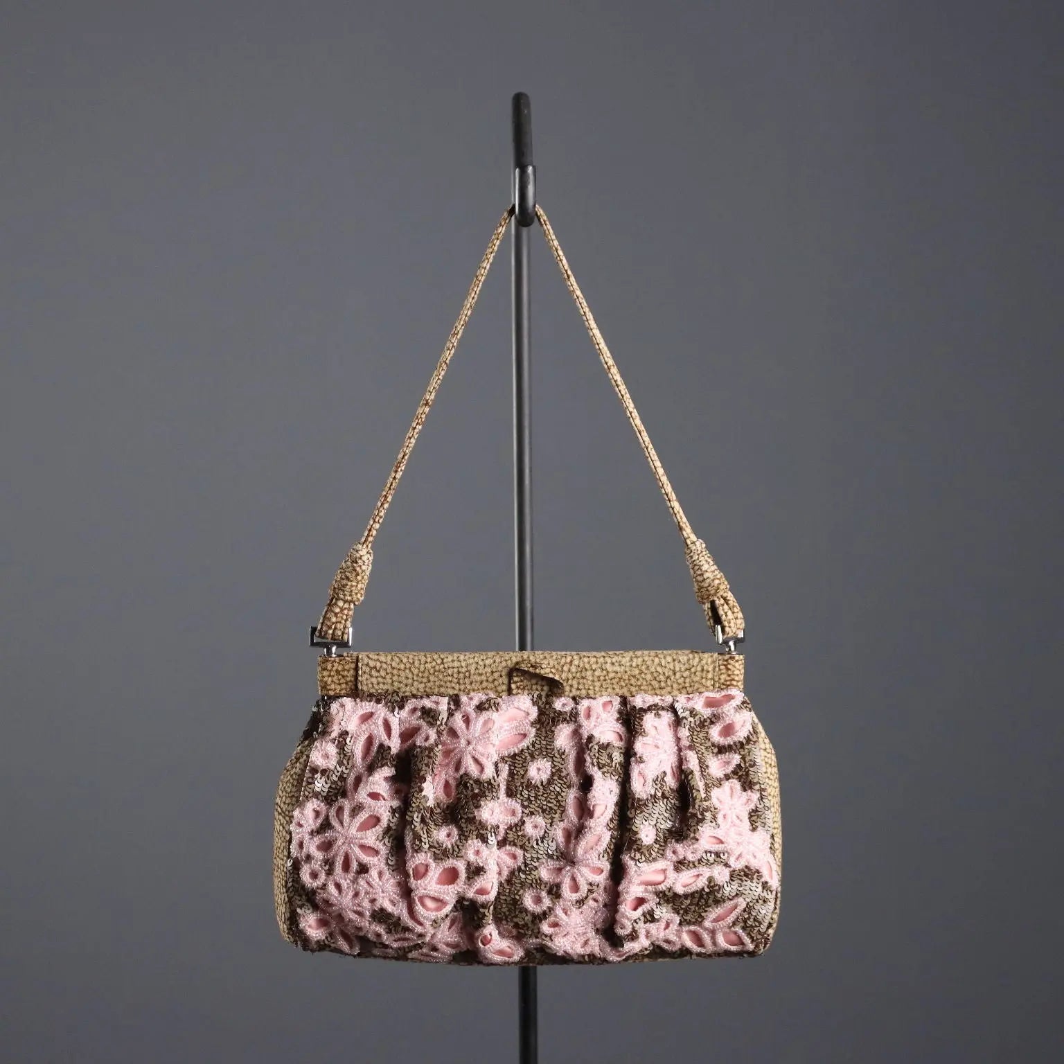 Borbonese Mini Bag Leather Paillettes with Dust Bag Pre-Loved | Clothing & House Linens | Second hand