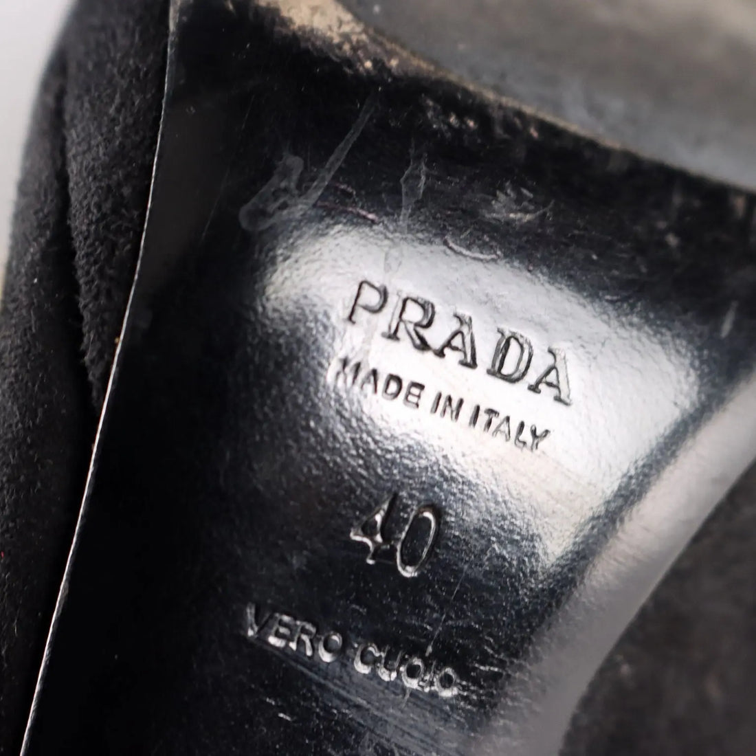 Prada Shoes Black and Gold Suede UK Size 7 Italy Second Hand - UK Size 7 | Clothing & House Linens | Second hand