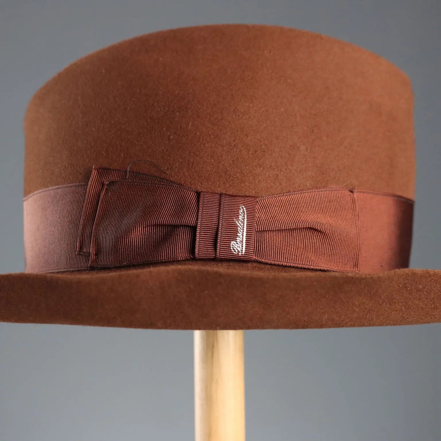 Borsalino Brown Felt Hat UK Size 6 3/4 Italy Second Hand