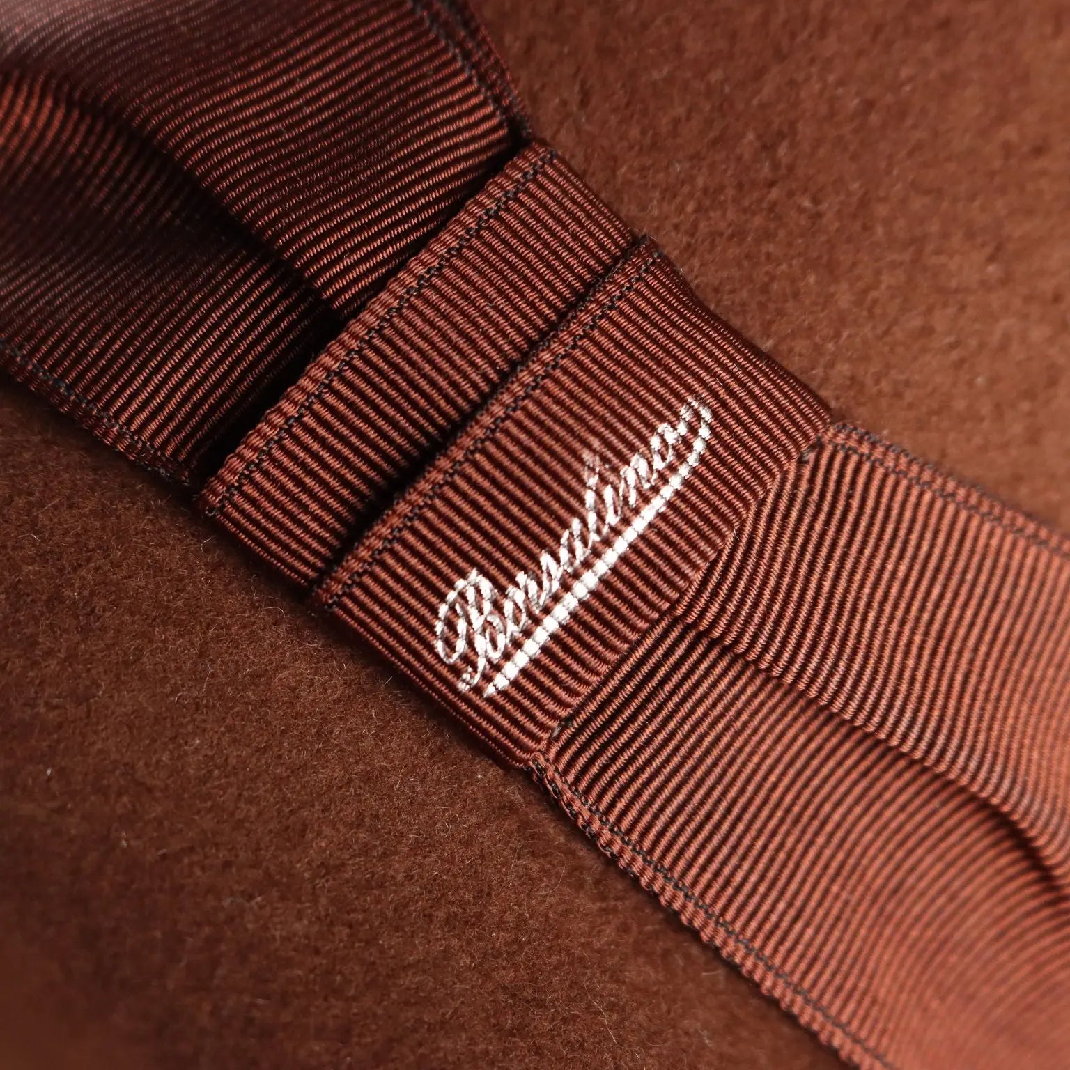 Borsalino Brown Felt Hat UK Size 6 3/4 Italy Second Hand