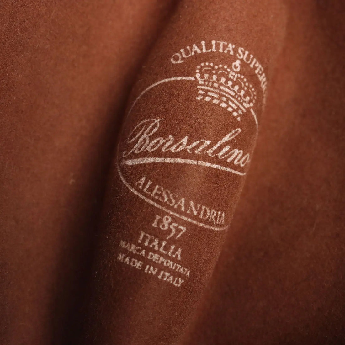 Borsalino Brown Felt Hat UK Size 6 3/4 Italy Second Hand