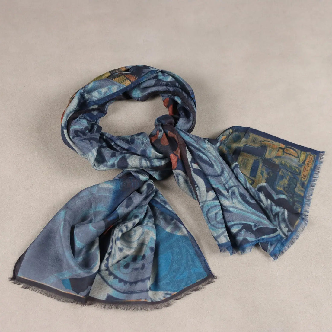 Etro Scarf Abstract Print Mixed Wood Second Hand Italy - Wool Blend | Clothing & House Linens | Second hand