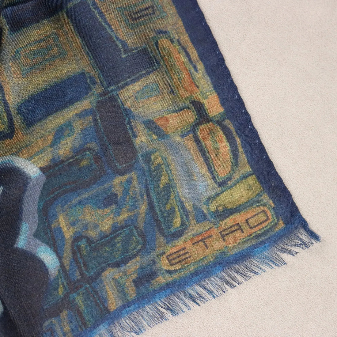 Etro Scarf Abstract Print Mixed Wood Second Hand Italy - Wool Blend | Clothing & House Linens | Second hand