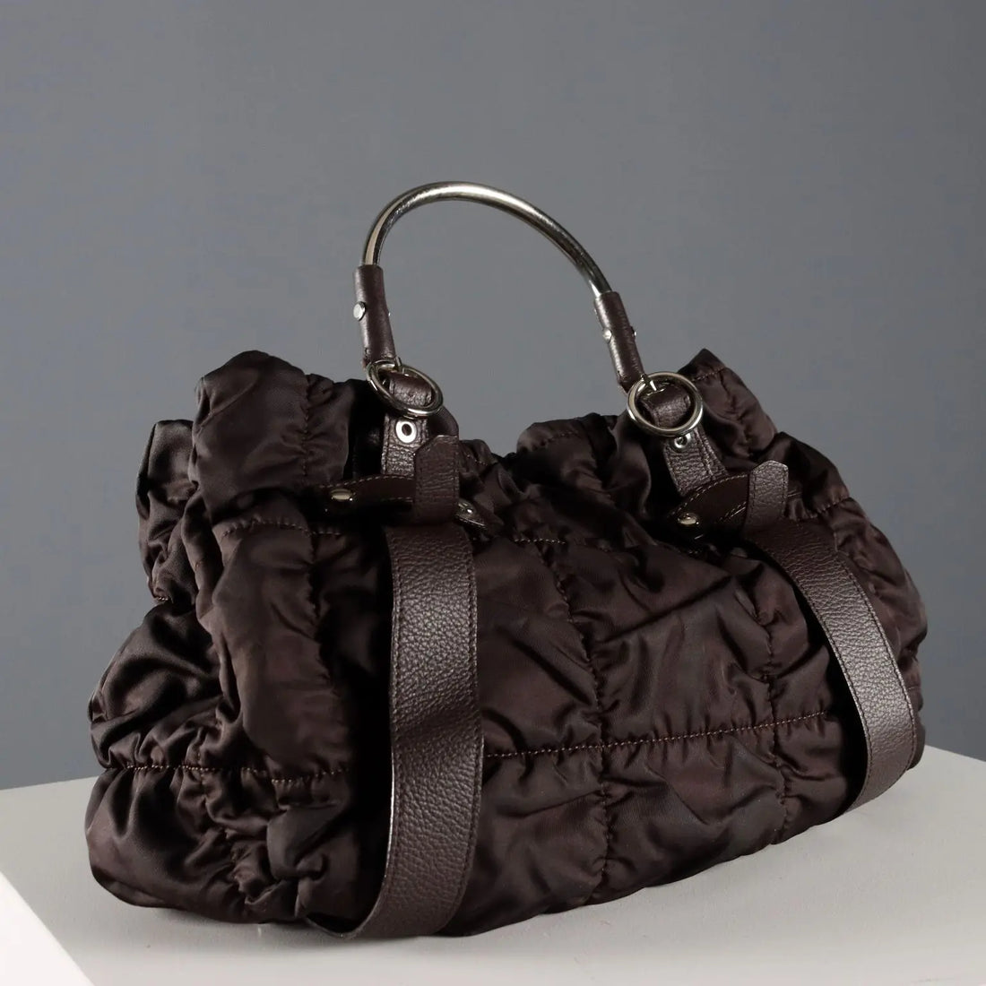 XXI Secolo Quilted Bag Brown Fabric Second Hand Italy - Made In Italy | Clothing & House Linens | Second hand