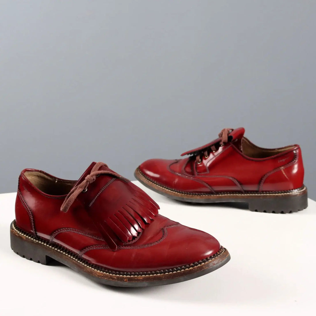 Ferragamo Derby Shoes Burgundy Leather UK Size 6,5 Second Hand - UK Size 6,5 | Clothing & House Linens | Second hand