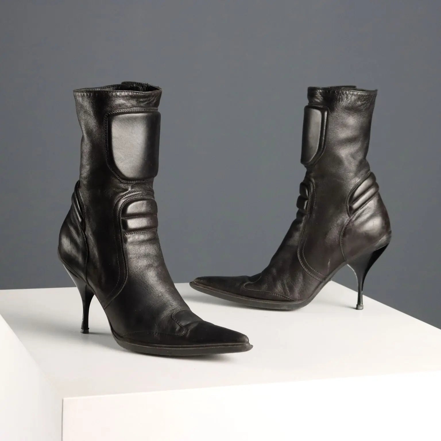Miu Miu Ankle Boots Black Leather UK Size 4 Second Hand Italy - UK Size 4 | Clothing & House Linens | Second hand