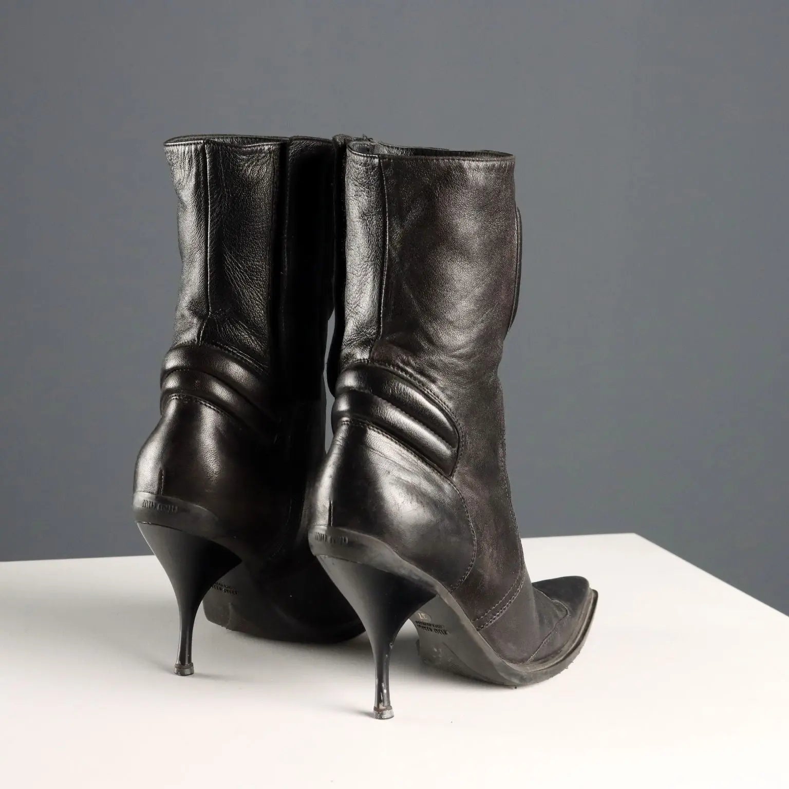 Miu Miu Ankle Boots Black Leather UK Size 4 Second Hand Italy - UK Size 4 | Clothing & House Linens | Second hand