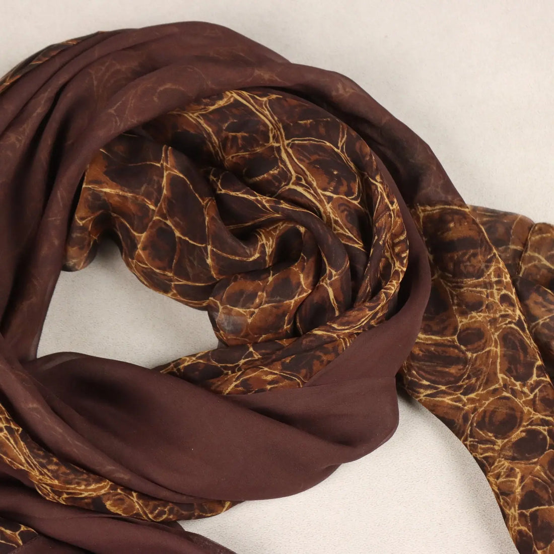 Escada Silk Stole with Brown Animal Print Second Hand Germany