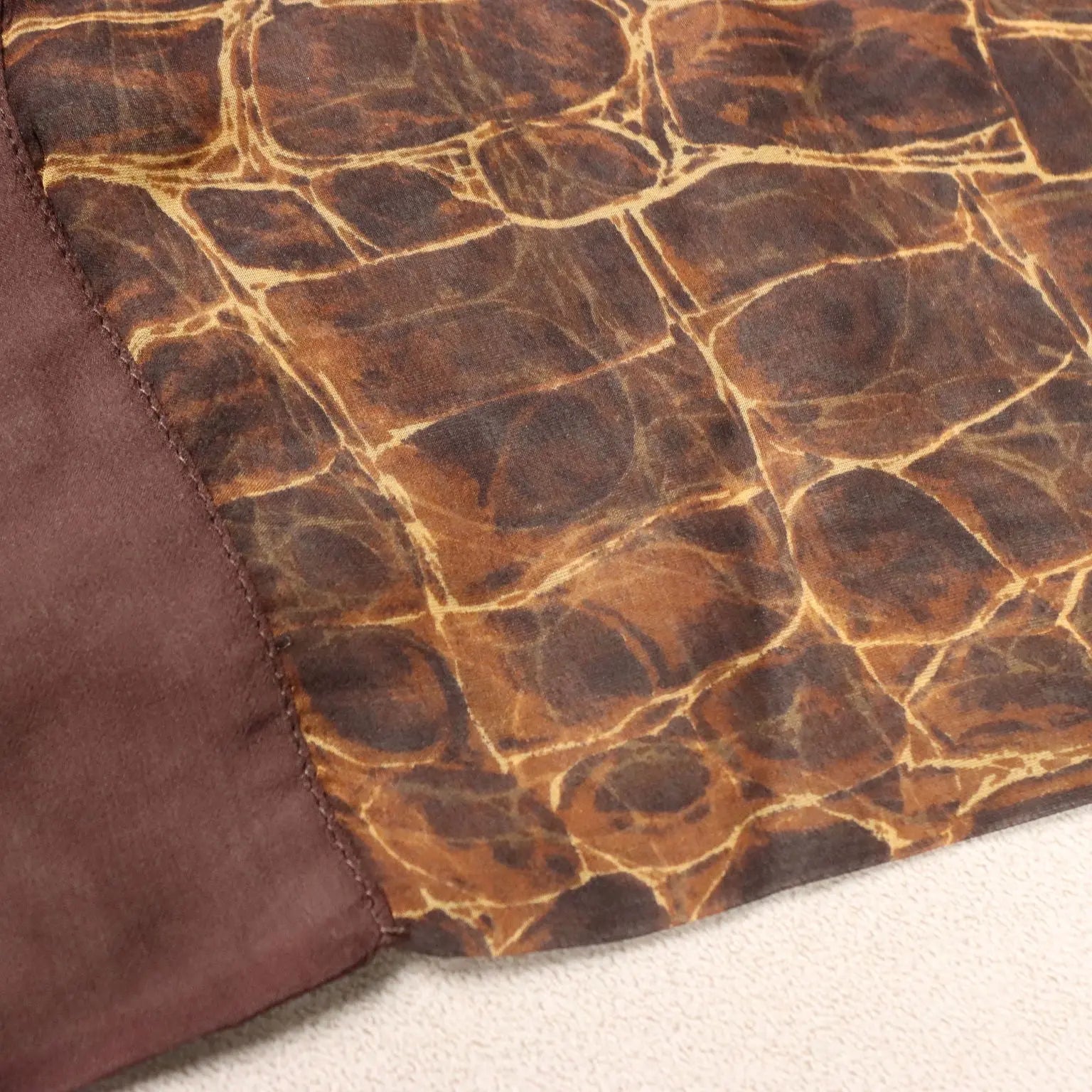 Escada Silk Stole with Brown Animal Print Second Hand Germany