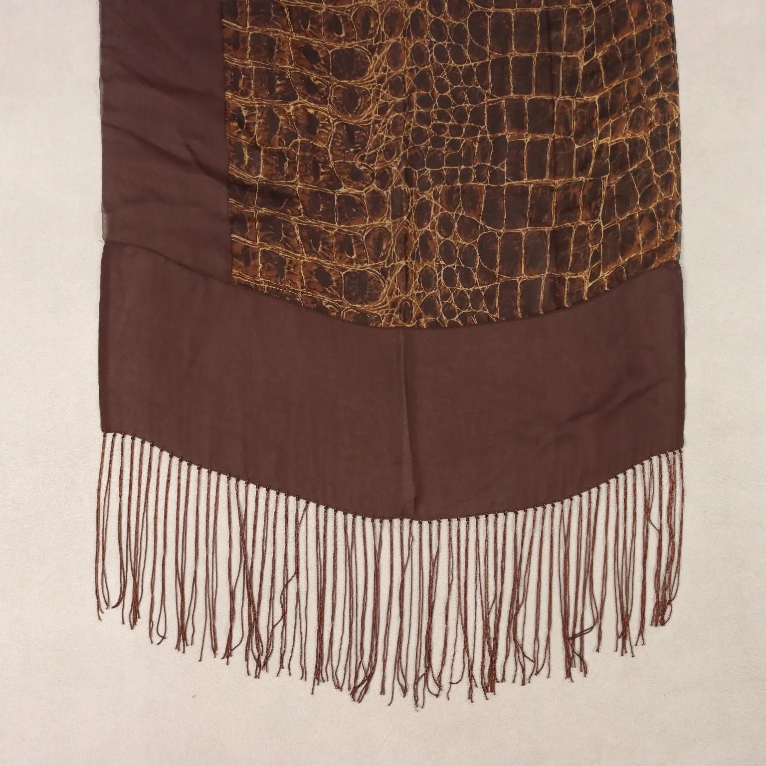 Escada Silk Stole with Brown Animal Print Second Hand Germany