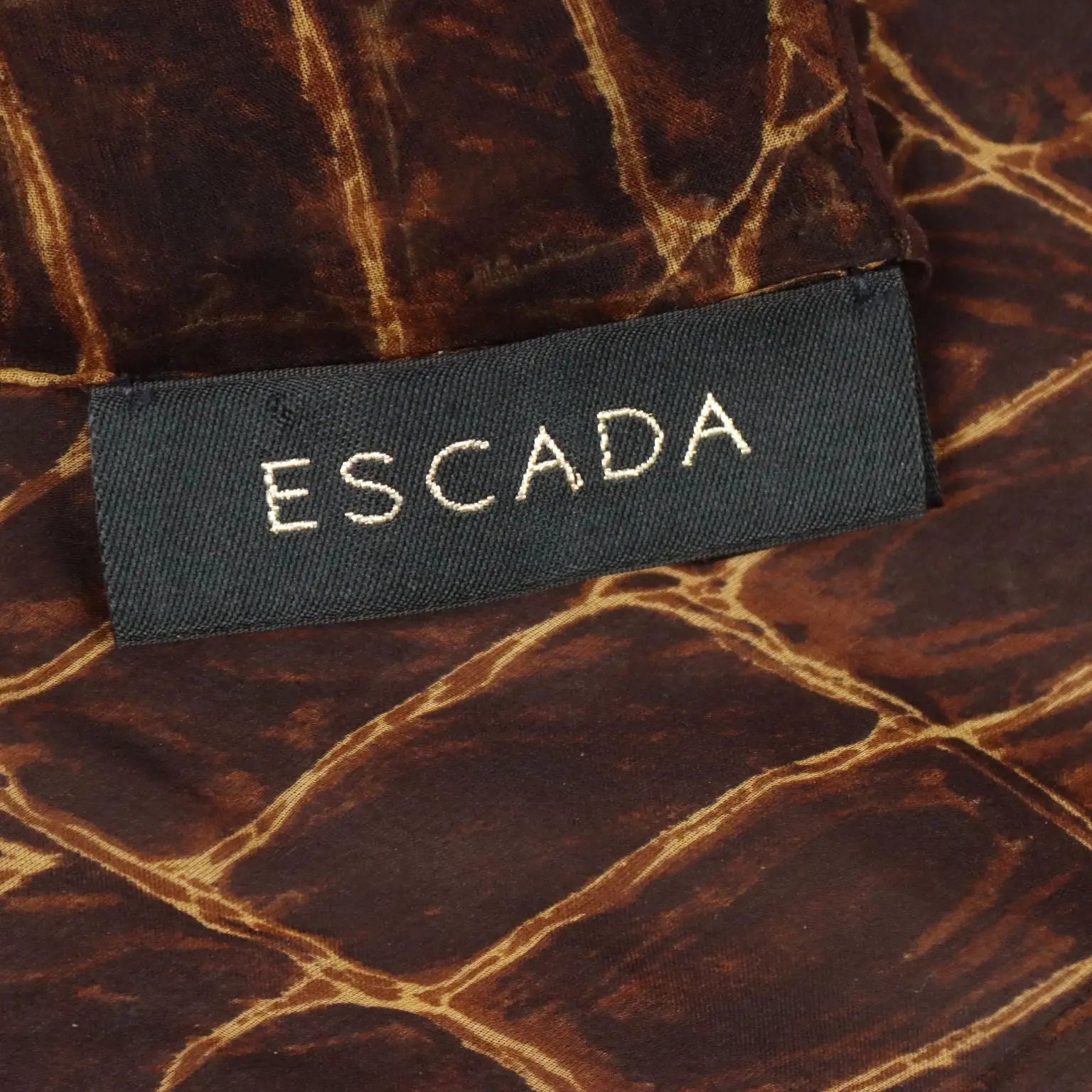 Escada Silk Stole with Brown Animal Print Second Hand Germany