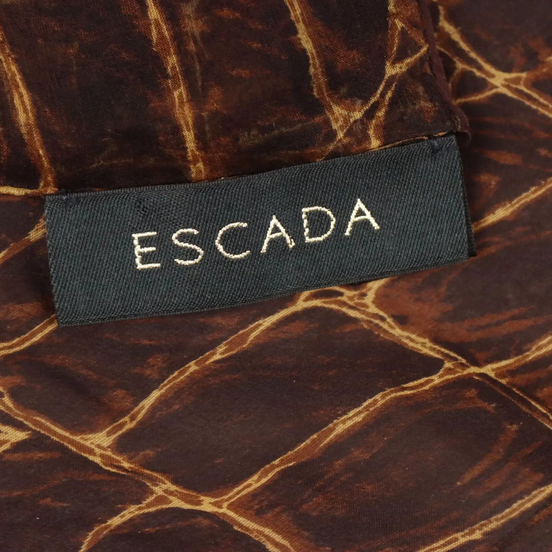 Escada Silk Stole with Brown Animal Print Second Hand Germany