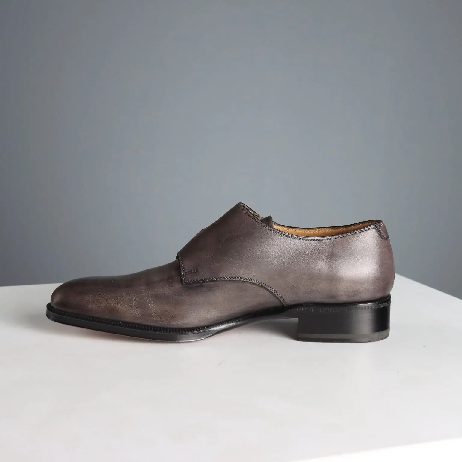 Dark Grey Double Monk Shoes Tanino Crisci UK Size 7 Second Hand