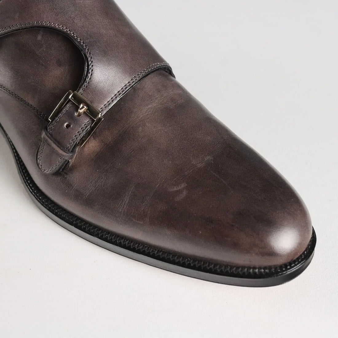 Dark Grey Double Monk Shoes Tanino Crisci UK Size 7 Second Hand