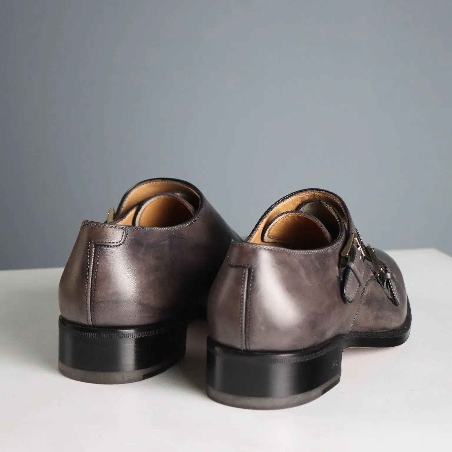 Dark Grey Double Monk Shoes Tanino Crisci UK Size 7 Second Hand