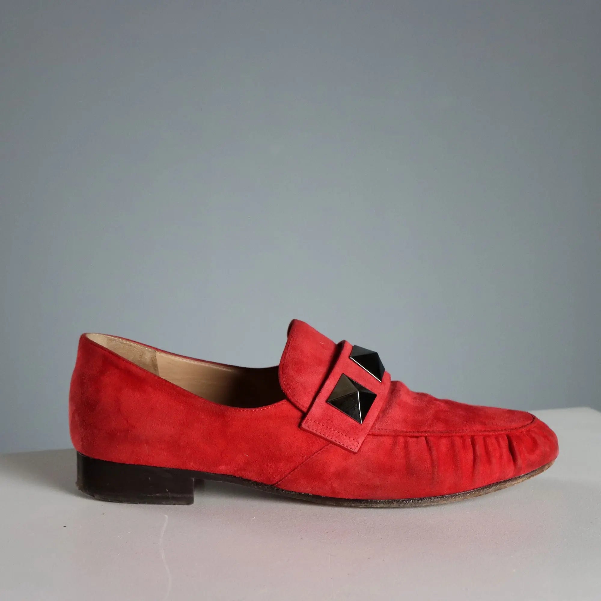 Valentino Roman Stud Suede Loafers UK Size 3 Second Hand Italy