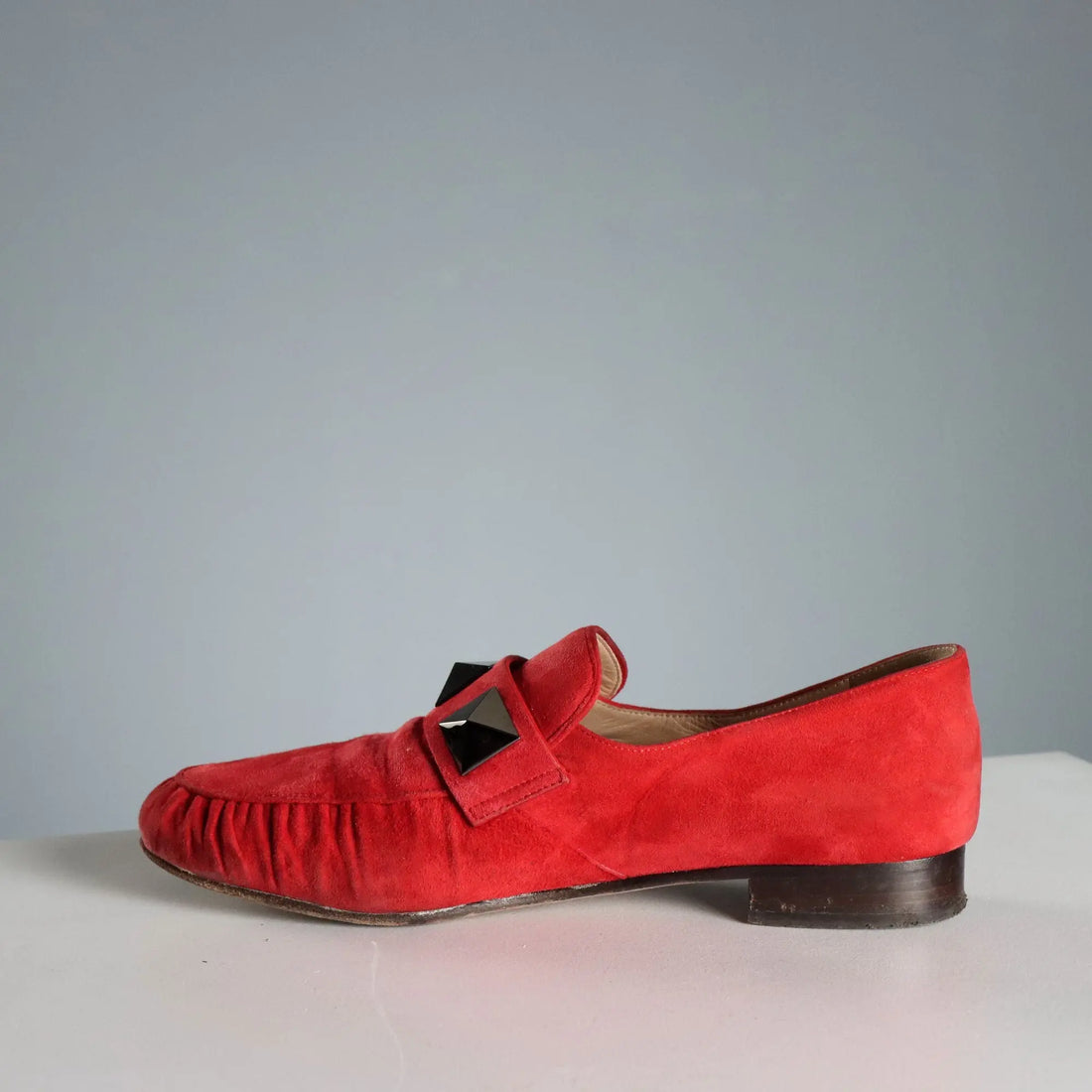 Valentino Roman Stud Suede Loafers UK Size 3 Second Hand Italy