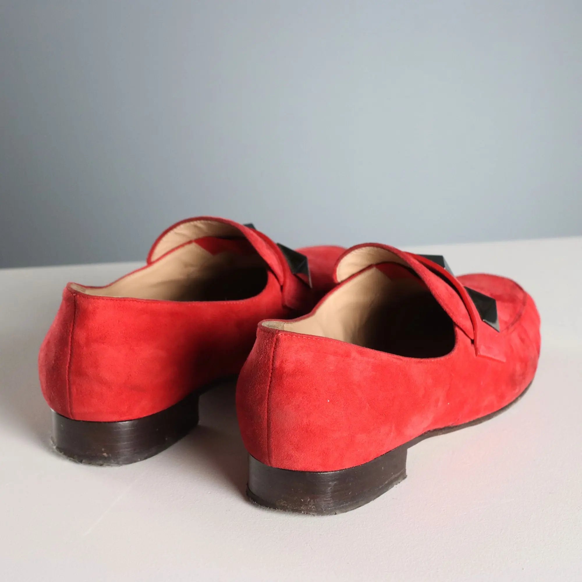 Valentino Roman Stud Suede Loafers UK Size 3 Second Hand Italy